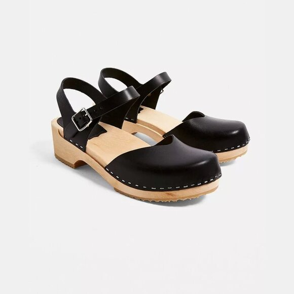 Swedish Hasbeens Black Covered Low Sandals Size 38EU / 7.5US - Picture 1 of 9